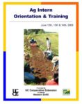 Ag intern orientation and training cover featuring people working together on one crop row
